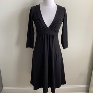 Susana Monaco Dress Black 3/4 sleeve Sz L